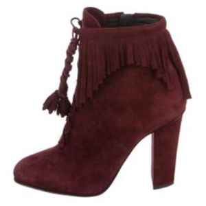 GIUSEPPE ZANOTTI Lace-Up Fringe Booties